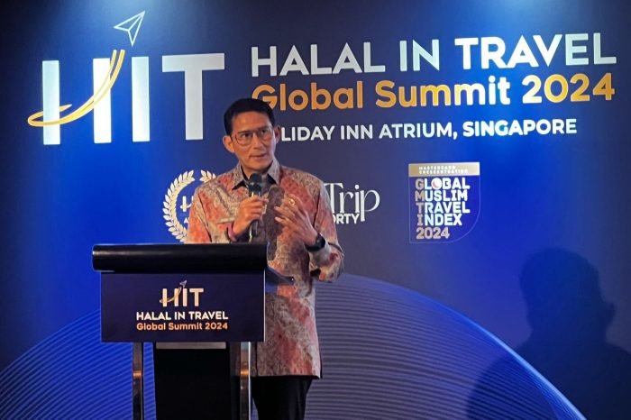 Menparekraf Sandiaga Uno saat menyampaikan sambutan di Holiday Inn Singapore Atrium, Singapura, Kamis (30/5/2024) | dok/Foto: Kemenparekraf