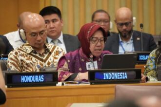Menteri Sosial Republik Indonesia, Tri Rismaharini, saat menyampaikan pidato pada Forum Politik Tingkat Tinggi di New York, Kamis (11/7/2024) | Foto: Istimewa