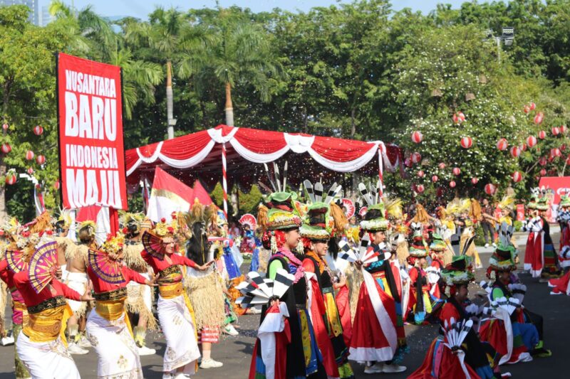 Upacara peringatan Hari Ulang Tahun (HUT) ke-79 RI di halaman Balai Kota Surabaya, Sabtu (17/8/2024) | Foto: Pemkot Surabaya