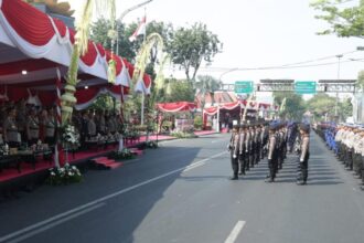 Upacara Peringatan Hari Juang Polri di Monumen Polisi Istimewa, Jalan Raya Darmo, Kota Surabaya, Jawa Timur, Rabu (21/8/2024) | Foto: Dimas AP/BI