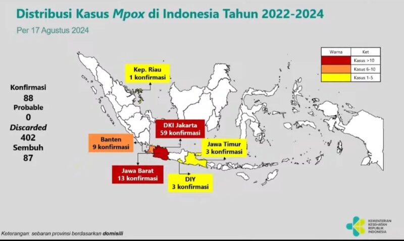 Distribusi Kasus Mpox di Indonesia Tahun 2022-2024 | Source: Yt/Kemenkes RI