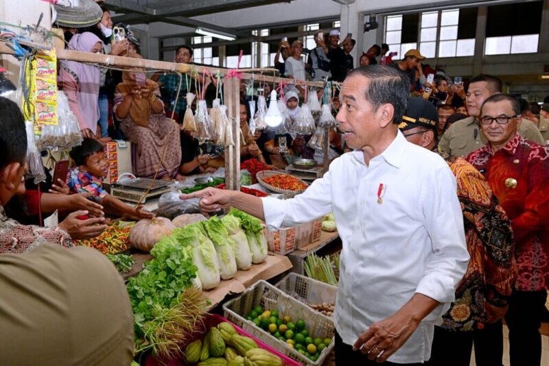 Presiden Joko Widodo saat melakukan kunjungan kerja ke Pasar Sanggam Adji Dilayas, Berau, Kalimantan Timur, Kamis (26/9/2024) | Foto: BPMI Setpres