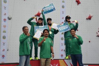 Tim panjat tebing Jawa Timur kategori speed relay putri beregu | Foto: DAP/Istimewa