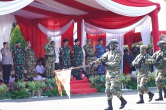 Upacara Penetapan 500 personel Komcad Gelombang I Tahun 2024, berlangsung di Lapangan Murjani, Banjarbaru, Kalimantan Selatan, Rabu (11/9/2024) | Foto: Dispenad