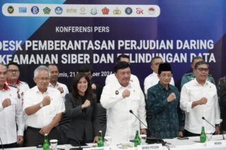 Konferensi pers usai Rapat Terbatas Tingkat Menteri terkait capaian Desk Pemberantasan Perjudian Daring si Kantor Kementerian Komdigi, Jakarta, Kamis (21/11/2024) | Foto: Eki Baehaki/Ist