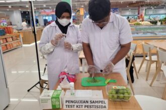 Proses pengujian sampel tes kit pestisida Anggur Shine Muscat | Foto: dok. NFA