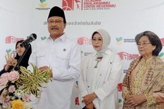 Menteri Sosial, Saifullah Yusuf dalam konferensi pers usai acara Peringatan Hari Pahlawan di Gedung Konvensi, TMP Kalibata, Jakarta, Rabu (6/11/2024) | Foto: Eki Baehaki/BI