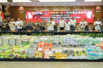 Konferensi pers ungkap kasus narkotika yang digelar di Mabes Polri, Jakarta Selatan, Kamis (5/12/2024) | Sumber Foto: Hum Polri