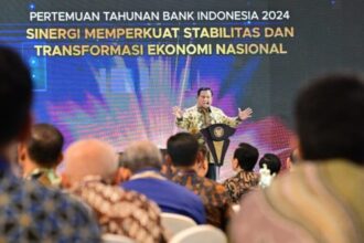 Presiden Prabowo Subianto menyampaikan sambutannya pada Pertemuan Tahunan Bank Indonesia 2024 di Komplek Perkantoran Bank Indonesia, Jakarta, Jumat (29/11/2024) | Sumber Foto: BPMI Setpres