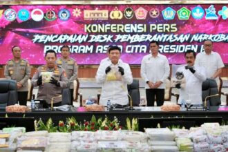 Konferensi pers hasil penindakan kasus narkotika selama satu bulan terakhir yang digelar di Mabes Polri, Jakarta Selatan, Kamis (5/12/2024) | Foto: Hum Kemenko Polkam