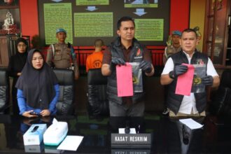 Konferensi pers ungkap kasus dugaan TPPO di depan Gedung Satreskrim Polres Cianjur, Kamis (26/12/2024) | Foto: dok. Polres Cianjur