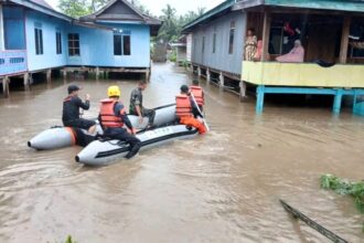 Dok. Kondisi banjir di wilayah permukiman warga Kabupaten Soppeng, Sulawesi Selatan.