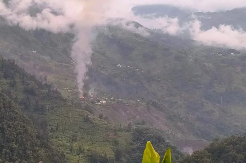 Lokasi yang diduga menjadi sasaran penyerangan OPM di Distrik Anggruk, Kabupaten Yahukimo, Papua Pegunungan, Jumat (21/3/2025) | Sumber: IG/Pendam17
