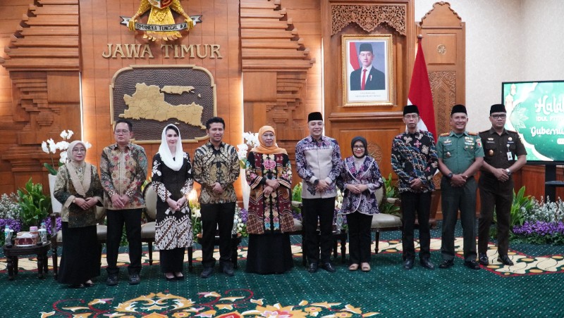Acara halalbihalal IdulFitri 1446 Hijriah di Gedung Negara Grahadi Surabaya, Rabu (9/4/2025) | Sumber Foto: Kominfo Jatim