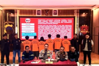 Konferensi pers ungkap kasus kerusuhan saat Peringatan May Day 2025, yang digelar di Mapolrestabes Semarang, Sabtu (4/5/2025) | Sumber Foto: Hum Res Semarang