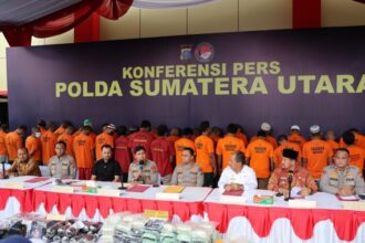 dok. Konferensi pers ungkap kasus narkoba yang berlangsung di Mapolres Asahan pada Kamis (8/5/2025) | Sumber Foto: Polri