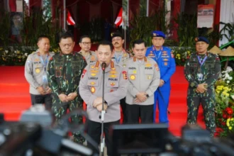 Kapolri Jenderal Listyo Sigit Prabowo saat menghadiri Rakernis Baharkam dan Korbrimob Polri di Gedung Auditorium PTIK, Jakarta Selatan, Kamis (15/5/2025) | Sumber Foto: Hum Polri