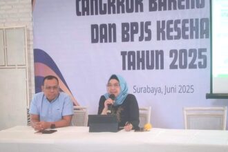 Kepala Cabang BPJS Kesehatan Surabaya, Hermina Agustin Arifin, dalam forum silaturahmi bertajuk “Cangkruk Bareng Media” di Surabaya Jumat (20/6/2025) | Foto: Ariandi K/BI