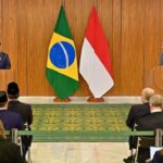 Presiden Prabowo dalam pernyataan pers bersama Presiden Brasil Luiz Inácio Lula da Silva pada Rabu, 9 Juli 2025 di Istana Planalto, Brasilia | Sumber Foto: Biro Pers Setpres