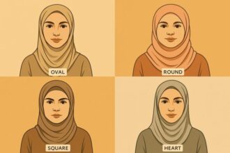 Ilustrasi style berhijab sesuai bentuk wajah dan warna kulit | Sumber Foto: Cre-AI/BI
