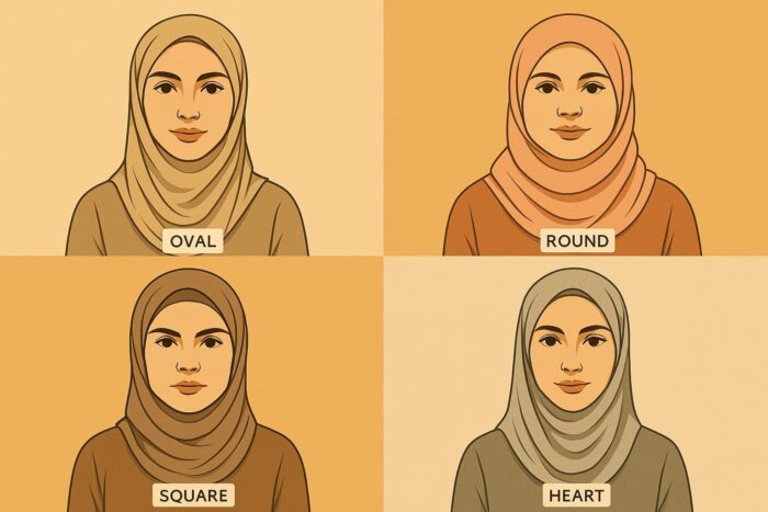 Ilustrasi style berhijab sesuai bentuk wajah dan warna kulit | Sumber Foto: Cre-AI/BI