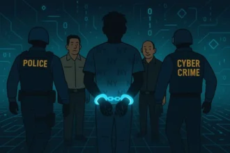 Ilustrasi penangkapan tersangka Tindak Pidana Perdagangan Orang (TPPO) | Sumber Foto: Cre-AI/BI