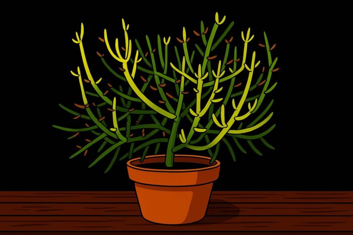 Ilustrasi Tanaman Patah Tulang atau Euphorbia tirucalli L | Foto: Cre-AI/BI