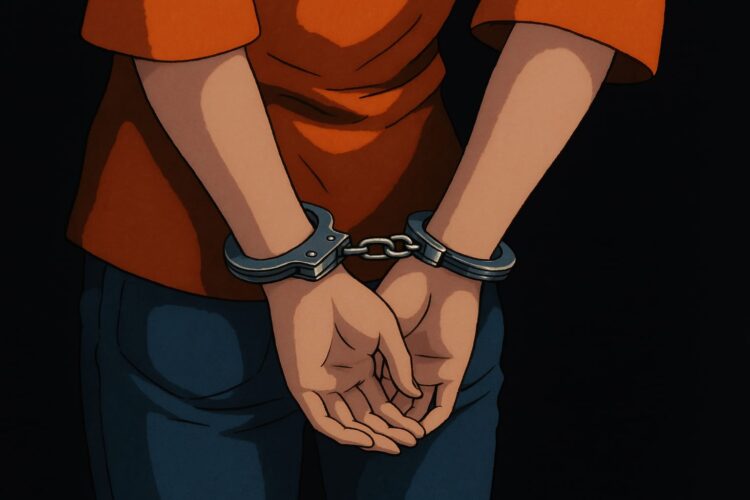 Ilustrasi penangkapan terduga pelaku kasus Tindak Pidana Perdagangan Orang (TPPO) | Foto: Cre-AI/BI