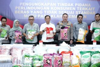 Konferensi pers ungkap kasus beras oplosan di Bareskrim Polri, Jakarta Selatan, Kamis (24/7/2025) | sumber Foto: Hum Polri