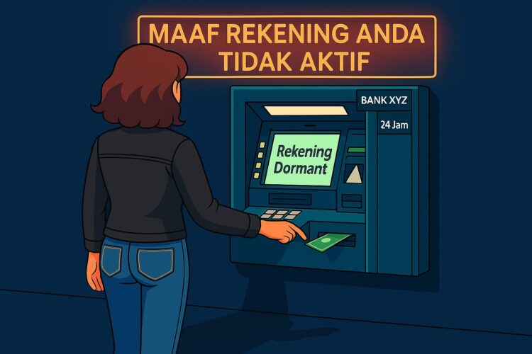 Ilustrasi proses transaksi keuangan di Anjungan Tunai Mandiri (ATM) | Foto: Cre-AI/BI