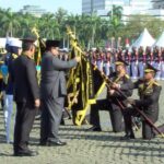 Upacara peringatan Hari Bhayangkara ke-79 di Monumen Nasional (Monas), Jakarta Pusat, Selasa (1/7/2025) | Sumber Foto: Div Hum Polri