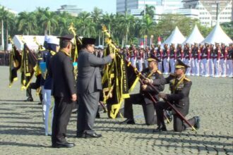 Upacara peringatan Hari Bhayangkara ke-79 di Monumen Nasional (Monas), Jakarta Pusat, Selasa (1/7/2025) | Sumber Foto: Div Hum Polri