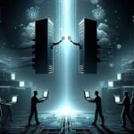 Ilustrasi proses transfer atau pemindahan data | Foto: Cre-AI/BI