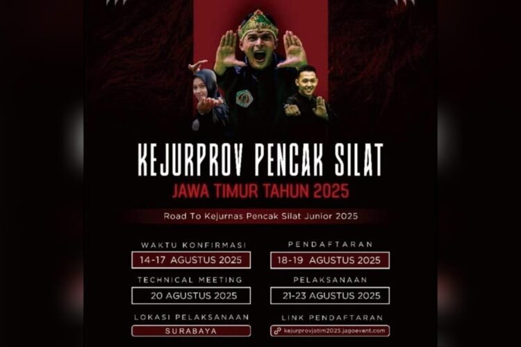 Flyer Kejurprov Pencak Silat Jawa Timur 2025 (dok. Pengprov IPSI Jatim)