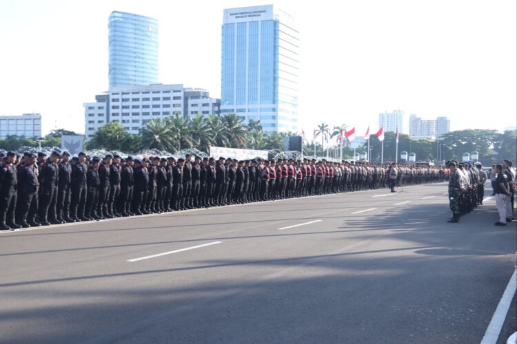 Apel kesiapan pengamanan aksi unjuk rasa buruh di halaman DPR/MPR RI, Kamis (28/8/2025) pagi | Foto: dok. Hum Polda Metro Jaya
