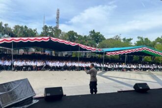 Acara ini digelar di Lapangan Rektorat Universitas Negeri Gorontalo (UNG) pada Selasa (12/8/2025) | Sumber Foto: Divhum Polri