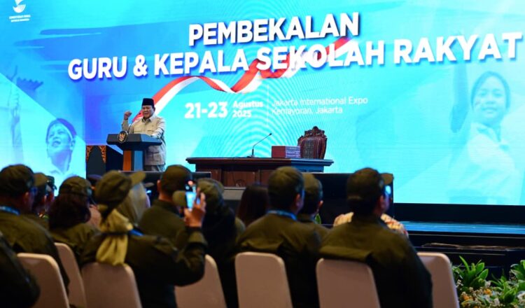 Presiden Prabowo Subianto, dalam acara pengarahan kepada guru dan kepala Sekolah Rakyat di JI-Expo, Kemayoran, Jakarta, Jumat, 22 Agustus 2025 | Foto: Biro Pers Setpres