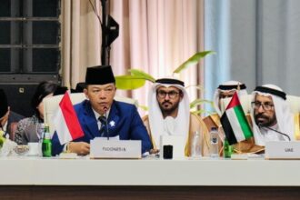 Menteri Luar Negeri RI, Sugiono, saat menghadiri KTT Darurat Arab–Islam OKI di Doha, Qatar, Senin (15/9/2025) | Sumber Foto: dok. Kemlu RI