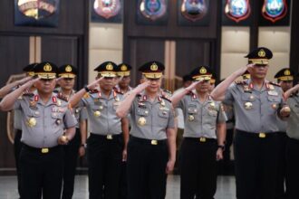 Upacara kenaikan pangkat di Rupattama Mabes Polri, Jakarta Selatan, Jumat (12/9/2025) | Sumber Foto: Divhum Polri