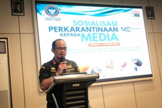 Kepala Karantina Jawa Timur, Hari Yuwono Ady, saat membuka acara di Surabaya, Jawa Timur, Selasa (7/10/2025) | Foto: Ariandi K/BI