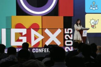 Menkomdigi Meutya Hafid saat acara Indonesia Game Developer Exchange (IGDX) Conference 2025 di The Stones Hotel, Bali, Sabtu (11/10/2025) | Foto: Komdigi