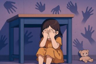 Ilustrasi: Anak korban kekerasan seksual | Foto: Cre-Ai/BI