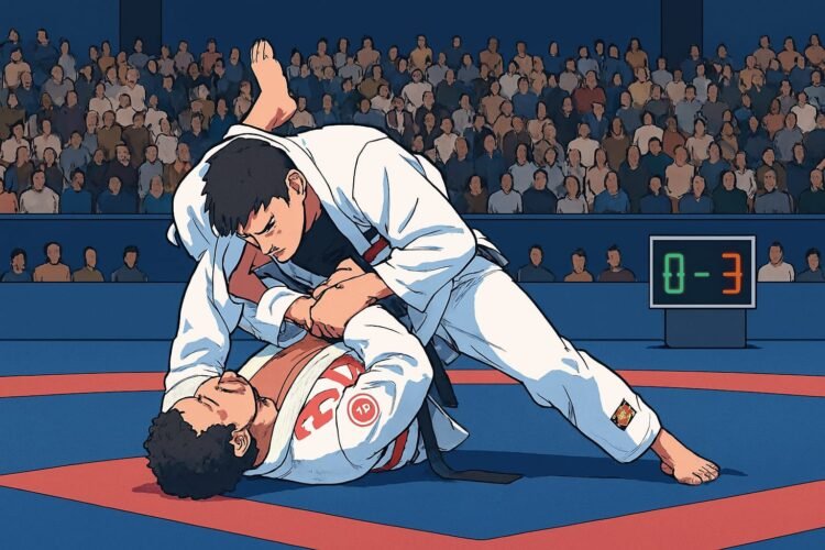 Ilustrasi pertandingan Bela Diri Jujitsu | Foto: Cre-AI/BI