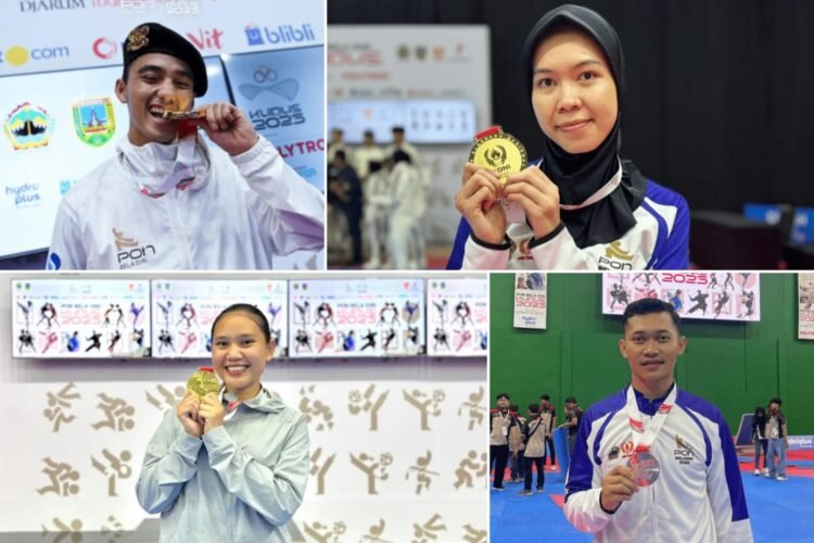 Kolase foto beberapa atlet Polri peraih medali di ajang PON Bela Diri 2025 di Kudus yang digelar pada 11-26 Oktober 2025 | Sumber Foto: Hum-Polri