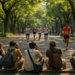 Ilustrasi fotografer pelari (Cre-AI/ Bicara Indonesia)