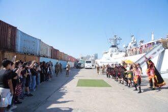 Kegiatan bertajuk "Indonesian Cultural and Ship Tour Event" di Dermaga No.4, Beirut, Lebanon, Kamis (30/10/2025) |Sumber Foto: Dispen Koarmada II