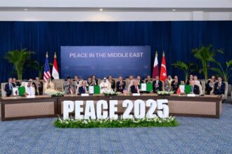 Konferensi Tingkat Tinggi (KTT) Perdamaian Sharm El-Sheikh di International Congress Centre, Sharm El-Sheikh, Republik Arab Mesir, Senin (13/10/2025) | Sumber Foto: Biro Pers Setpres
