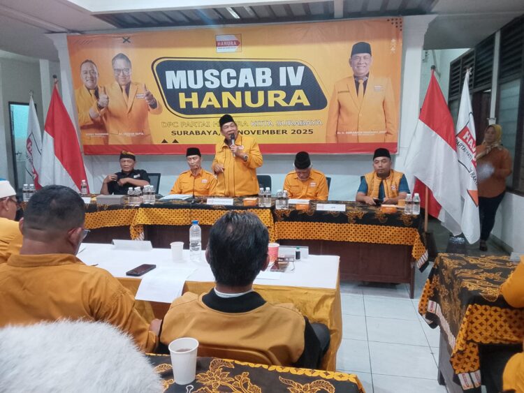 Muscab IV DPC Hanura Kota Surabaya di Kantor DPD Hanura Jawa Timur, Senin (3/11/2025) | Foto: Dimas Ap/BI
