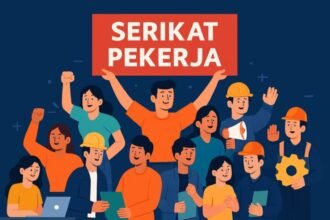 Ilustrasi serikat pekerja (Cre:AI/Bicara Indonesia)
