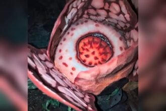 Tangkapan layar video bunga langka rafflesia hasseltii saat mekar | Sumber: IG/Illustratingbotanist